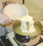 Mozzarella - Cooking stage of mozzarella at home 