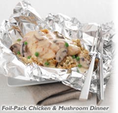 Chicken Foil Pack Dinner - chicken and mushroom