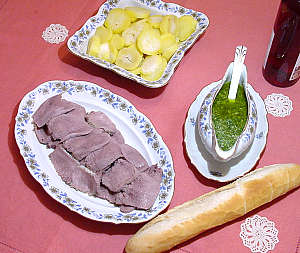 Plate of Veal Tongue - image of an apetizing dish of veal tongue. 