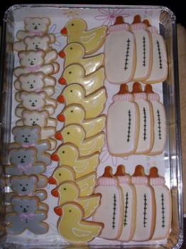 Baby shower - Check out these cookies someone made for a baby shower. How cute, this is such a great idea. 