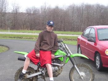 My son and his dirt bike - Taylor and his dirt bike