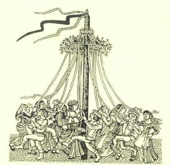 May pole - An image of a traditional May Day celebration around a maypole May pole - An image of a traditional May Day celebration around a maypole