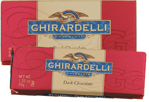 Ghirardelli, yummy! - Not so sweet, just the right strength of cacao for me. How can you resist a bar of this chocolate when it promises you a supply of the healthy flavonoids you need and the feel-good hormones that will surely send you to paradise!