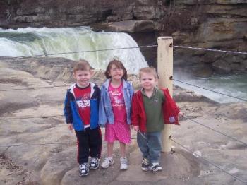 My Three Children - Mitchell, Caitlyn, and Andrew at Cumberland Falls.