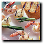 Cilantro Garlic Shrimp Kabobs - Tasty grilled kabobs seasoned with cilantro and garlic will impress your summertime guests.
