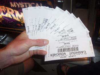 cash out slips from a casino - These are some cashout slips me and my hubby got in Vegas from a Free Slot play bonus we received from the casino