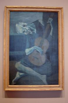 The Old Guitarist - Picasso - image of my favorite painting by Picasso, The Old Guitarist (1903-1904), which can be seen in the Art Institute of Chicago. I have a copy in the den. It is by far my most favorite of all Picasso's paintings. 