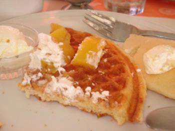 waffle - I&#039;m nearly finish eating my delicious waffle. Since it is really quite addicting, I can&#039;t get enough of it.