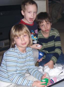 My son and 2 of my grandchildren - This is a photo of my son and 2 of my granchildren playing with snow in the middle of my living room floor...it was the first snow of last winter...and the wind was so cold outside...the kids were so anxious to play in the snow...so I spread a blanket on the floor and brought in a large container of fresh snow....they spent hours playing in the snow with their cars, trucks and cooking utensils....
Winter...Tina sytle...LOL My son and 2 of my grandchildren - This is a photo of my son and 2 of my granchildren playing with snow in the middle of my living room floor...it was the first snow of last winter...and the wind was so cold outside...the kids were so anxious to play in the snow...so I spread a blanket on the floor and brought in a large container of fresh snow....they spent hours playing in the snow with their cars, trucks and cooking utensils....
Winter...Tina sytle...LOL