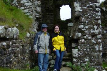 My Cousin, Eileen and her husband, Jay - Standing in the ruins of Moygara Castle