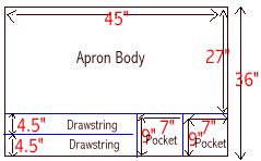 apron - you can copy my way and use this diagram to make it. it is very simple to make and will take hardly half an hour to complete the whole process.