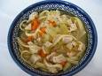 chicken soup - this is an image of a bowl of chicken noodle soup