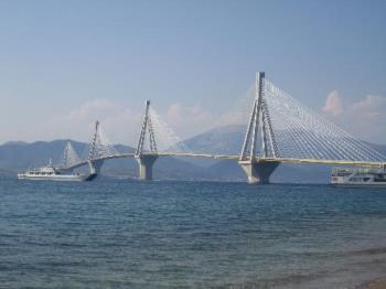 Rio-AntiRio Bridge - I love what this photo represents - Greece to me is the sea, ships, but also the mountains and the modern infrastructure, like this bridge.