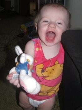 Lillian & Diddl - This is our gorgeous little girl, with her little Diddl toy sent over from the UK!