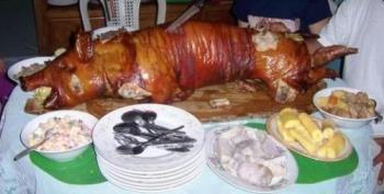 Roasted Pig - Roasted pig or lechon in the Philippines