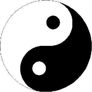 Yin Yan - The true symbol of Yin and Yang is orientated just as it is in the illustration with the left, white half ascending and the right, black half descending.
