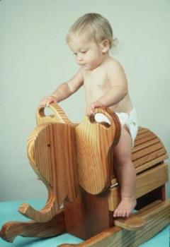 Wooden Rocker-Guaranteed Hours of Fun - This adorable wooden elephant rocker should provide hours of fun for him and his siblings...It will be an heirloom one day, I am sure.....enjoy 4cuteboys....