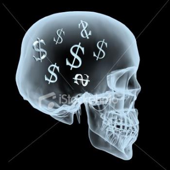 Money on the brain - Person thinking about money