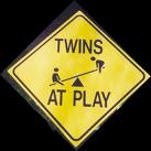 twins at play! - a funny sign board