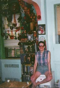A photo of me near my bedroom (before paint job) - A photo of me
