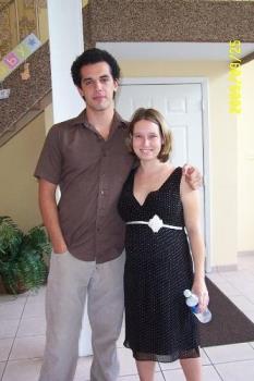 Pregnant picture - This is a picture of me and my fiance when I was 8 months pregnant. Of course you can't tell how big I was since I was wearing a black dress. Pregnant picture - This is a picture of me and my fiance when I was 8 months pregnant. Of course you can't tell how big I was since I was wearing a black dress.