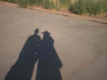 Our shadows - My Sweetheart and I, walking home one day. 