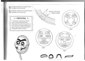 craft project - Here are some instructions to make face masks with a Native American theme.