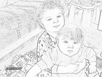 My grandson&#039;s Jordyn and JD&#039;s picture done with a  - My grandson&#039;s Jordyn and JD&#039;s picture done with a sketch program.