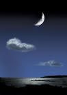 moon - The sky, the Moon and the clouds together make the glory.