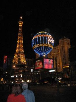 Las Vegas at night - This photo was taken at night(hadn held with me braced against a light pole) with a Canon Powershot A530 using the night mode. It is one of the many modes you can select as you progress with your photographs. You can even set the camera in manual mode - part or full manual mode. I think it is a great choice for a first timer. You can still find this camera on the market as a new camera for around $120-$150. The newer Canon Powershot series can be purchased for under $200.