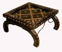 Indian antique furniture - This ancient peace of Indian furniture is secorated by brass strips on ebony or rose wood. They are priced very high. 