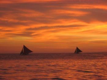 Sunset in Bora. - I love taking pictures of sunsets most especially in bora. Feels so heavenly. (",)