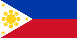 The Philippine Flag - Flag description: two equal horizontal bands of blue (top) and red with a white equilateral triangle based on the hoist side; in the center of the triangle is a yellow sun with eight primary rays (each containing three individual rays) and in each corner of the triangle is a small yellow five-pointed star The Philippine Flag - Flag description: two equal horizontal bands of blue (top) and red with a white equilateral triangle based on the hoist side; in the center of the triangle is a yellow sun with eight primary rays (each containing three individual rays) and in each corner of the triangle is a small yellow five-pointed star