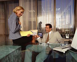 office scene - An husband and wife office scene office scene - An husband and wife office scene