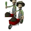 Farmers with wheelbarrow - Grandpa Bob!