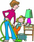 Doing Housework with Your Mama - Children should help parents do housework,espcially when they are in holidays.