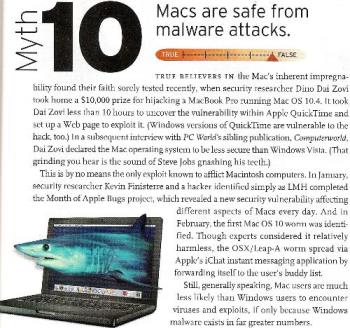 myth #10 - "Macs are safe from malware attacks" - 0% true