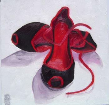 red & black shoes - coloured shoes