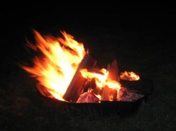 Windswept - Flames being whipped around by the wind