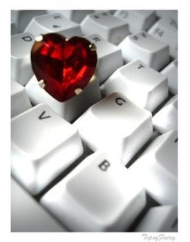 Computer - Computer keyboard with a heart. Computer love?