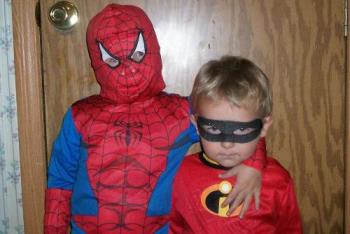 My kids - My boys, spiderman and mr incredable!!