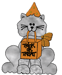 Trick Or Treat Cat - A cat with a candy bag trick or treating