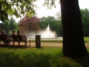 People - People sitting on a beach in a park appreciating nature.