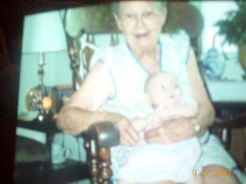 great grandma and me - me sitting with great grandma
