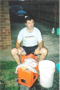 fish - A photo of my husband after a fishing trip