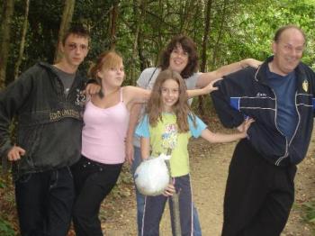 Family Pic - This is my Son and his family, plus my granddaughter&#039;s boyfriend, James, in Buchan Park Forest.