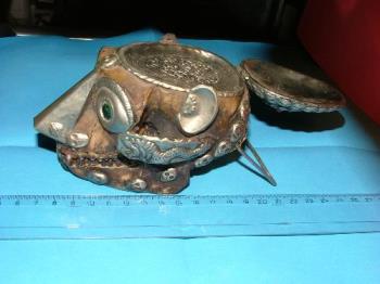 real monkey skull - Tantric monkey skull covered with metal