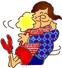 man and woman hugging - A cartoon of a man and woman hugging each other. 