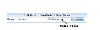 If you select audio video in the category search e - If you select audio video in the category engine you will narrow your search further.

