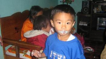 my nephew on his birthday - taken on his 3rd birthday, his &#039;spiderman cake&#039; all over his face!